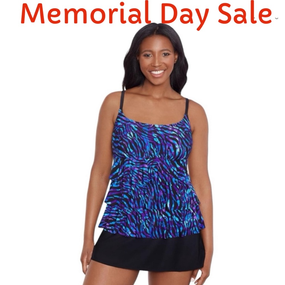 Longitude Blue and Black One Piece Swimsuit